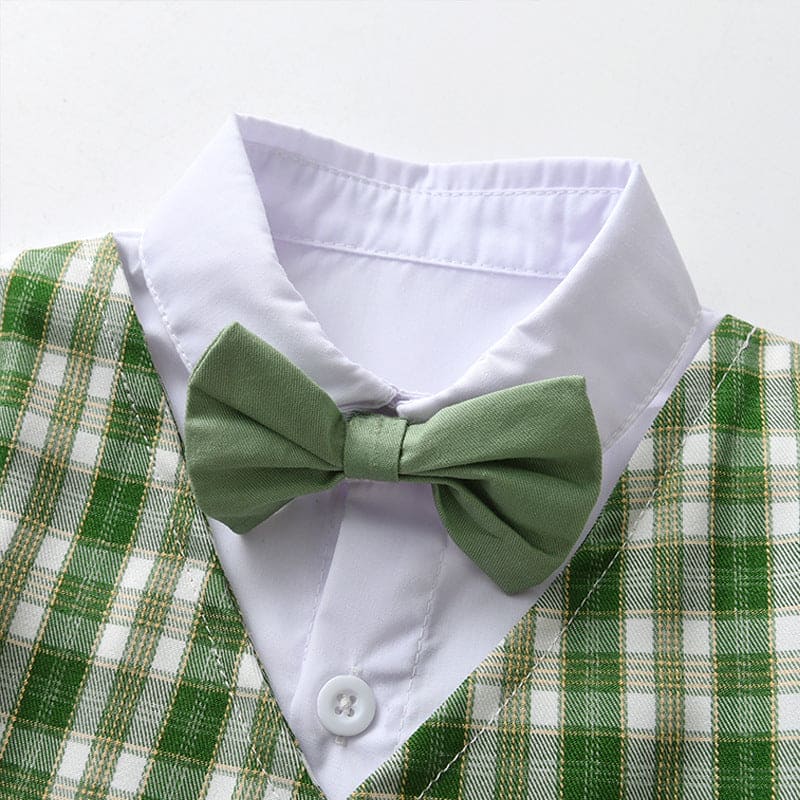 Boys Shirt with Shorts & Checkered Waistcoat Set 3 pc. Sets   