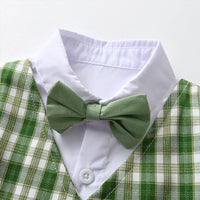 Boys Shirt with Shorts & Checkered Waistcoat Set 3 pc. Sets   