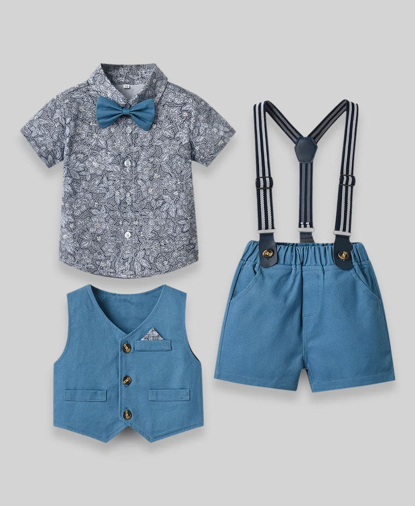 Boys Party Wear 3Pc Clothing Sets (Shit,Waistcoat,Suspender)