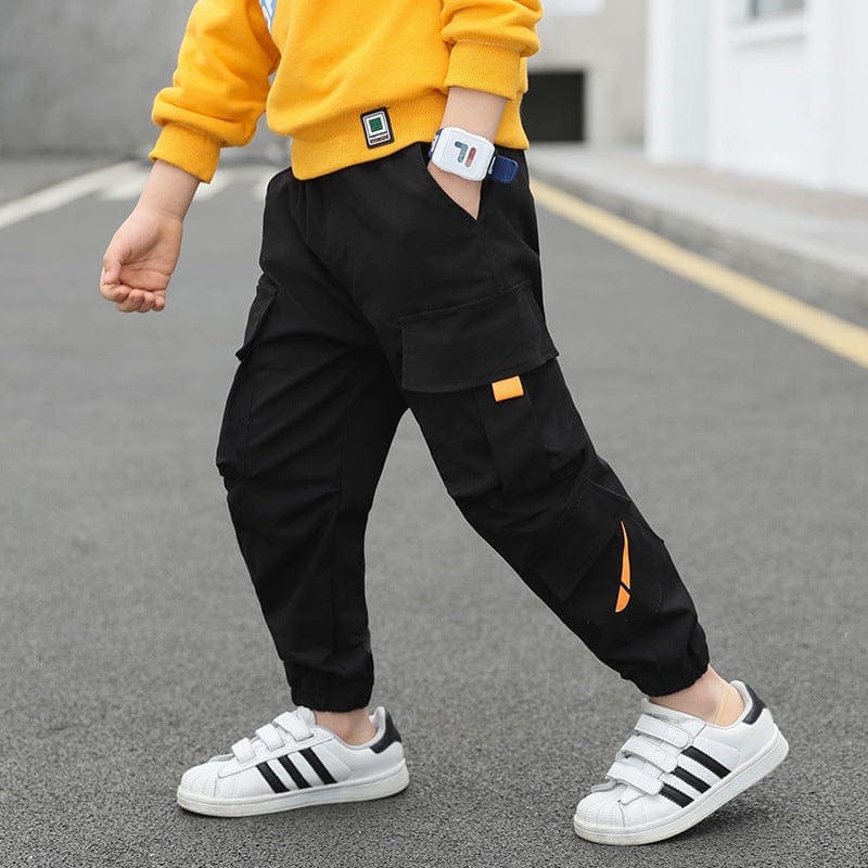 Boys Cargo Pocket Jogger Joggers Black 2-3 Y 