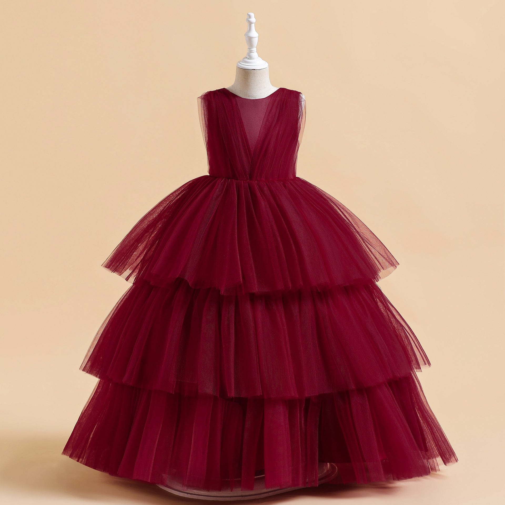 Party Wear Dress Casual Dresses Maroon 6-7 Y 