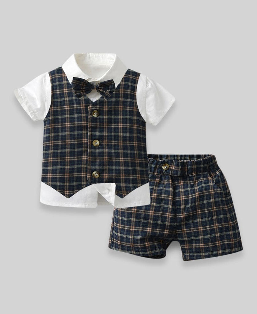 Boys Party Wear 3pc Clothing  Sets (Shirts,Shorts&Waistcoat)