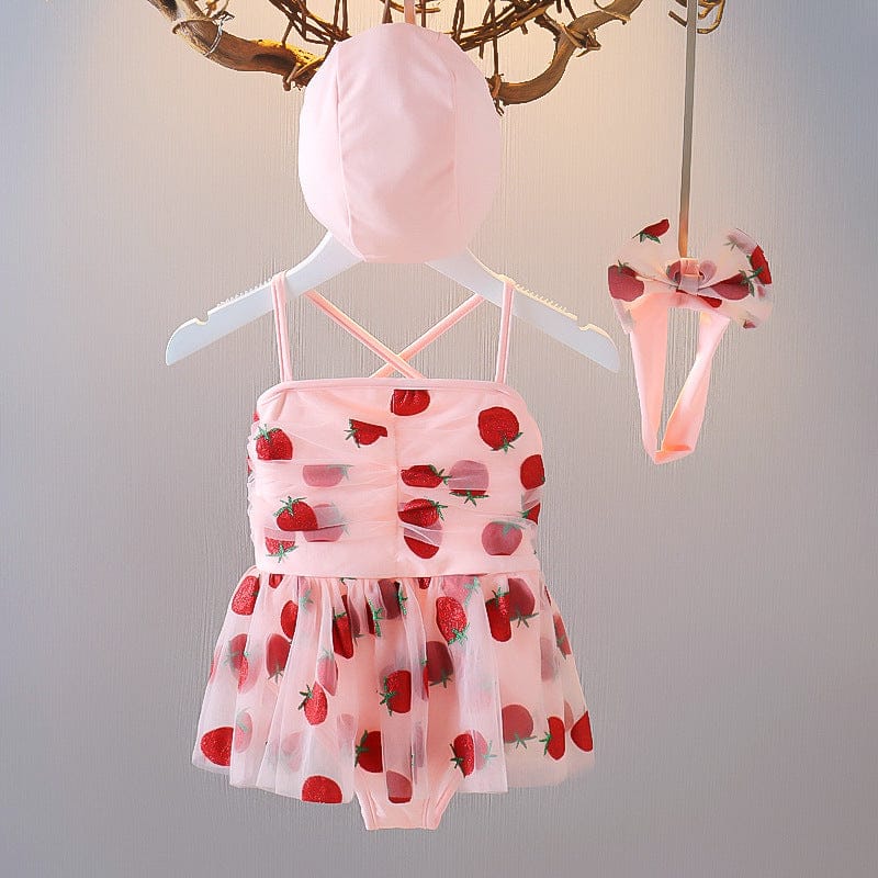 pink strawberry net dress