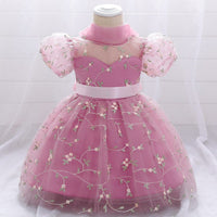 Net Embroidery Dress Casual Dresses Pink 1-2 Y 