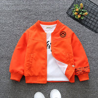 Boys Solid Bomber Jacket Coats & Jackets Orange 1-2 Y