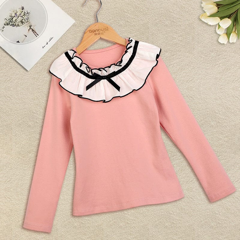 Girls Tshirt Woven Collar Tshirts Pink 4-5 Y 