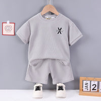 Boys Textured Knit Two Piece Set Sets Grey 1-2 Y