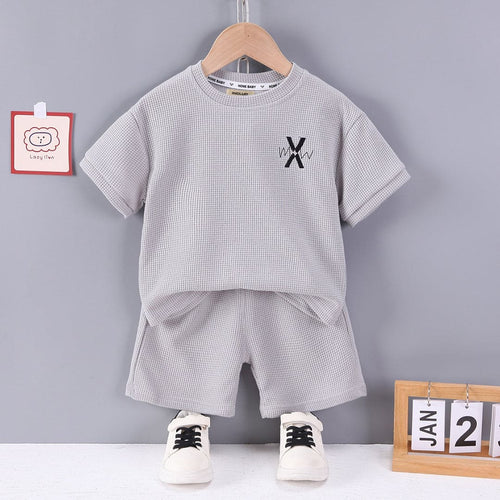 Boys Textured Knit Two Piece Set Sets Grey 1-2 Y