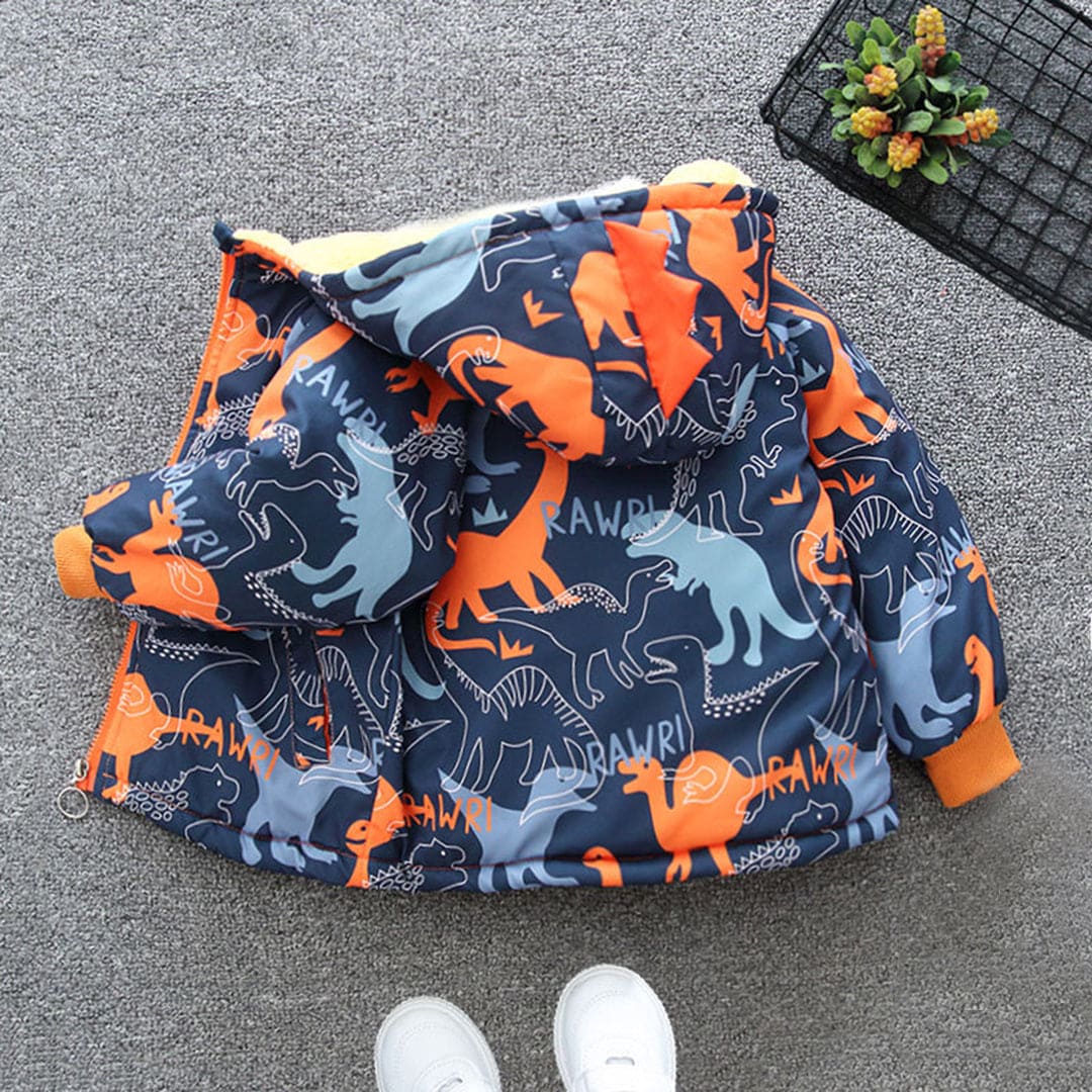 Boys Printed Full Sleeves Fleece Jacket Coats & Jackets   