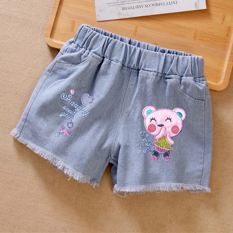 Denim Shorts With Applique Shorts