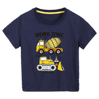 Boys Tshirt with Truck & Crane Print Tshirts Navy 4-5 Y 