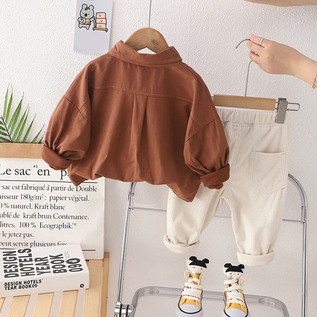 Boys Over Sized Corduroy Shirt with Pant Set(Copy) Sets