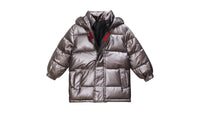 Boys Grey Hooded Solid Solid Long Sleeves Bomber Coats & Jackets   
