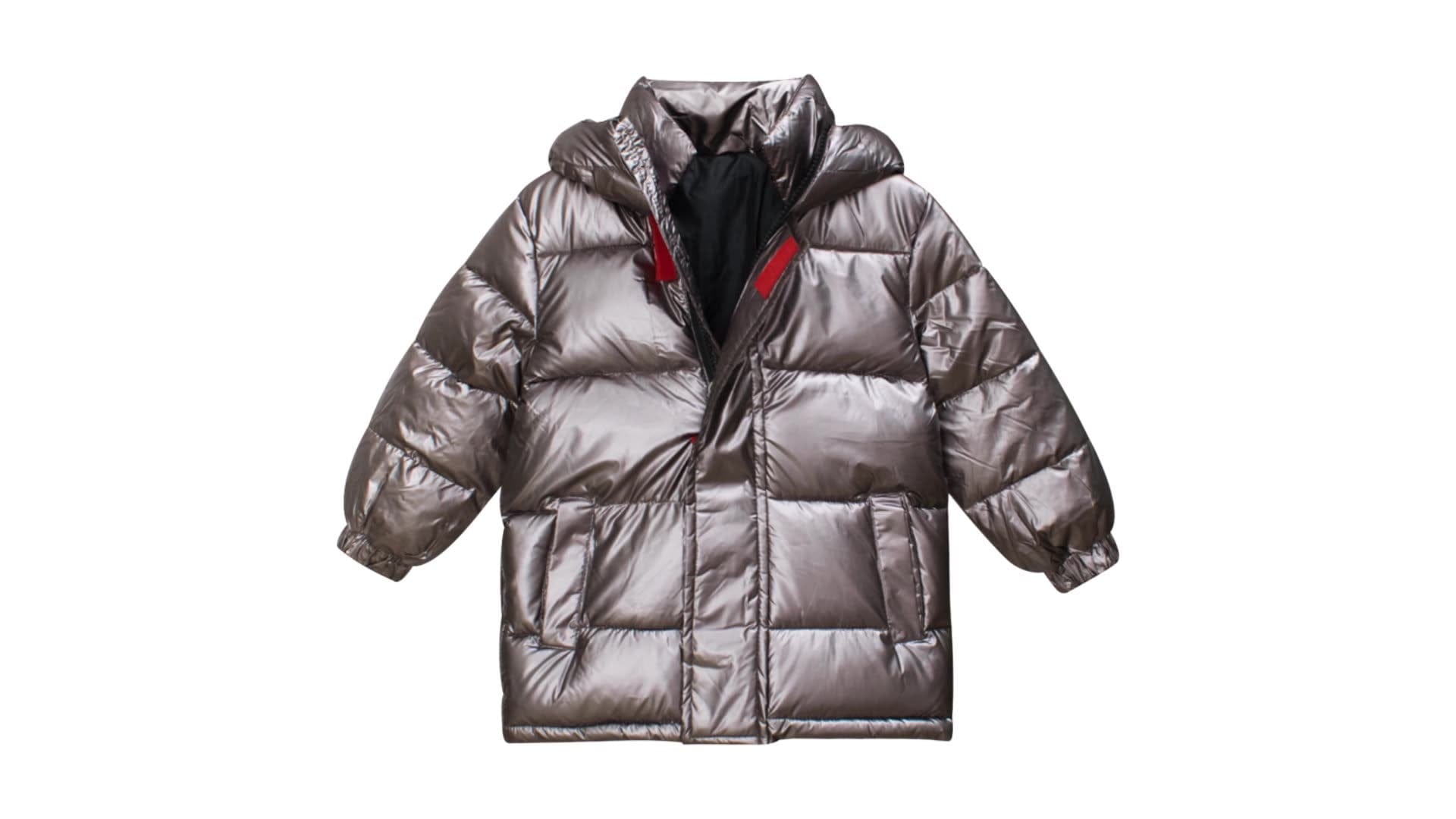 Boys Grey Hooded Solid Solid Long Sleeves Bomber Coats & Jackets   