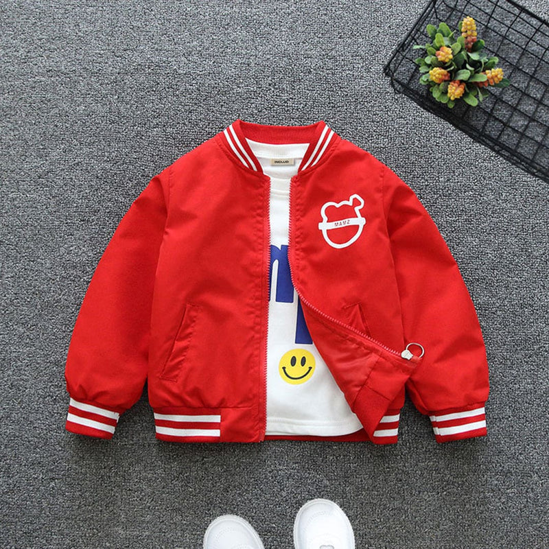 Boys Solid Bomber Jacket Coats & Jackets Red 1-2 Y 
