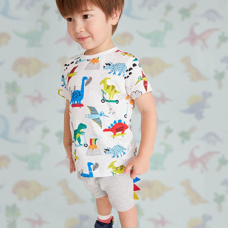 Boys All Over Dinosaur Print T-shirt & Shorts Set