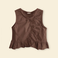 Girls Sleeveless Top With Printed Pants Sets   
