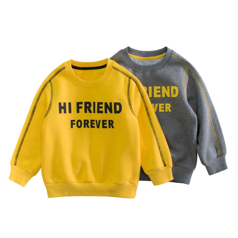 Boys Grey Long Sleeves Solid Sweatshirt Sweatshirts & Hoodies   