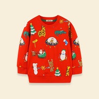 Boys Christmas Print Full Sleeves Sweatshirt Sweatshirts & Hoodies   