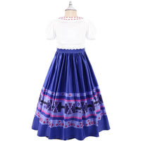 Girls Printed Gathered Gown Casual Dresses   