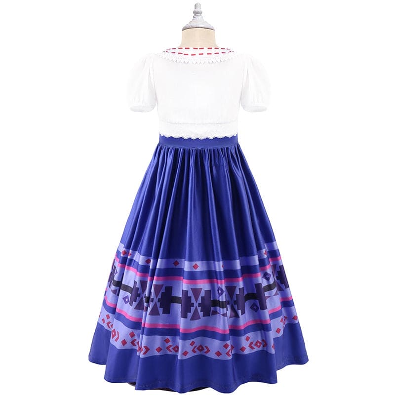 Girls Printed Gathered Gown Casual Dresses   