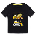 Boys Tshirt with Truck & Crane Print Tshirts Black 4-5 Y 