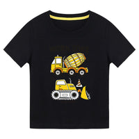 Boys Tshirt with Truck & Crane Print Tshirts Black 4-5 Y 