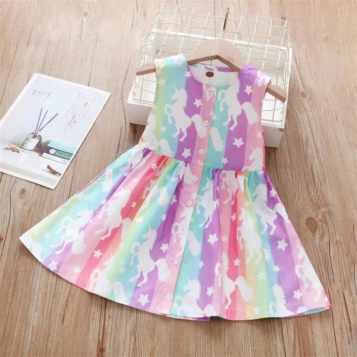Girls Unicorn Print Dress