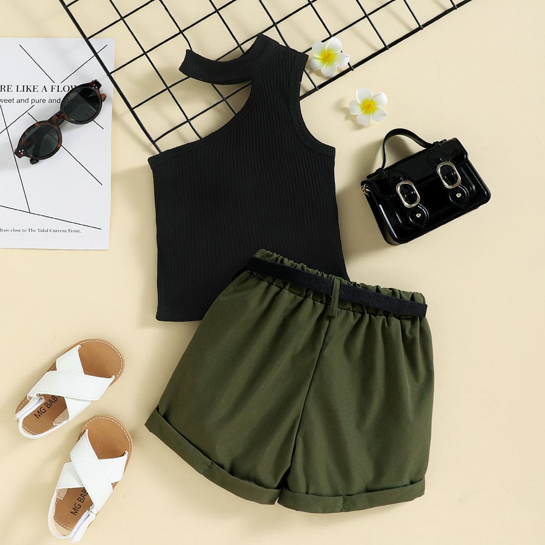 Girls Halter Top with Shorts Set Sets   