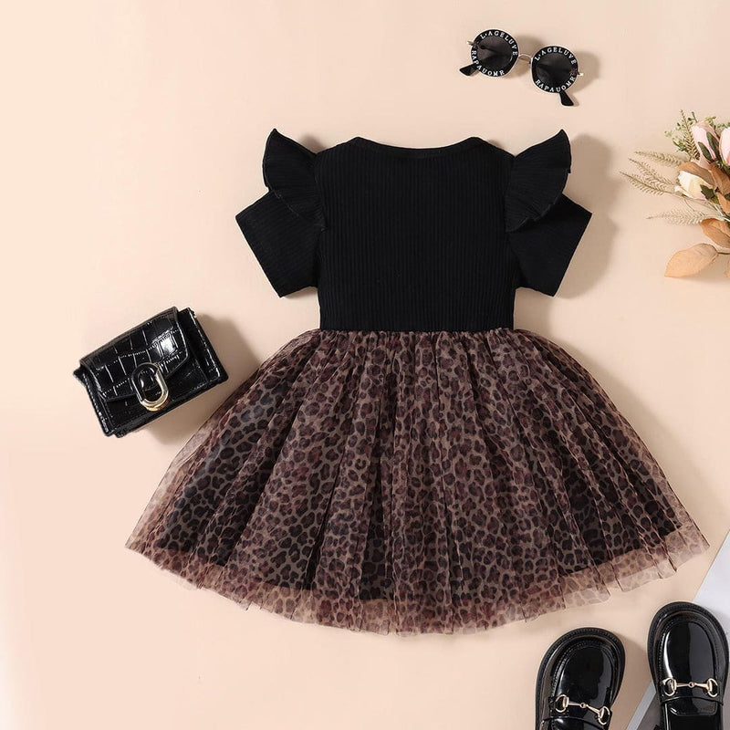 Girls Printed Tulle Casual Dress Casual Dresses   