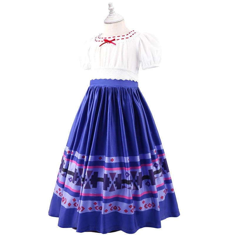 Girls Printed Gathered Gown Casual Dresses   