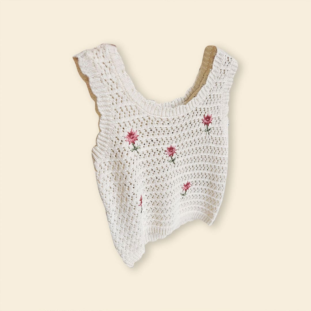 Girls Sleeveless Knitted Top With Denim Shorts Sets   