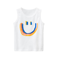 Boys Printed Sleeveless Tank Vests Tshirts Beige 1-2 Y 