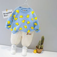 Girls Printed Sweatshirt with Joggers Set Winterwear Sets