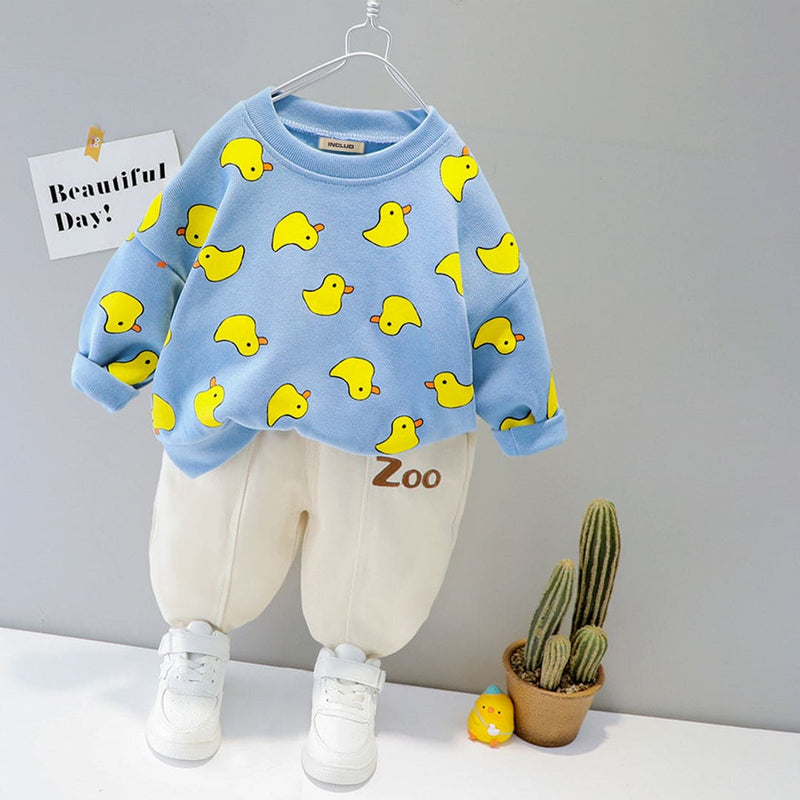 Girls Printed Sweatshirt with Joggers Set Winterwear Sets