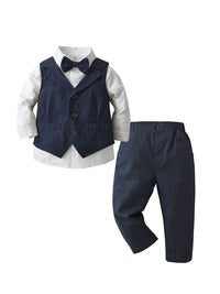 Boys Shirt with Trousers & Waistcoat Set 3 pc. Sets Navy 1-2 Y 
