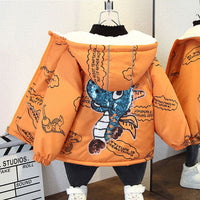 Boys Printed Hooded Fleece Jacket Coats & Jackets   