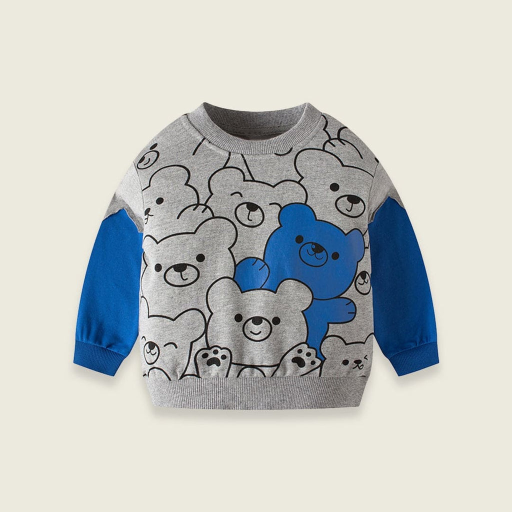Boys Teddy Print Full Sleeves Sweatshirt