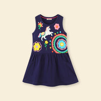 Girls Unicorn Print Casual Dress Casual Dresses   