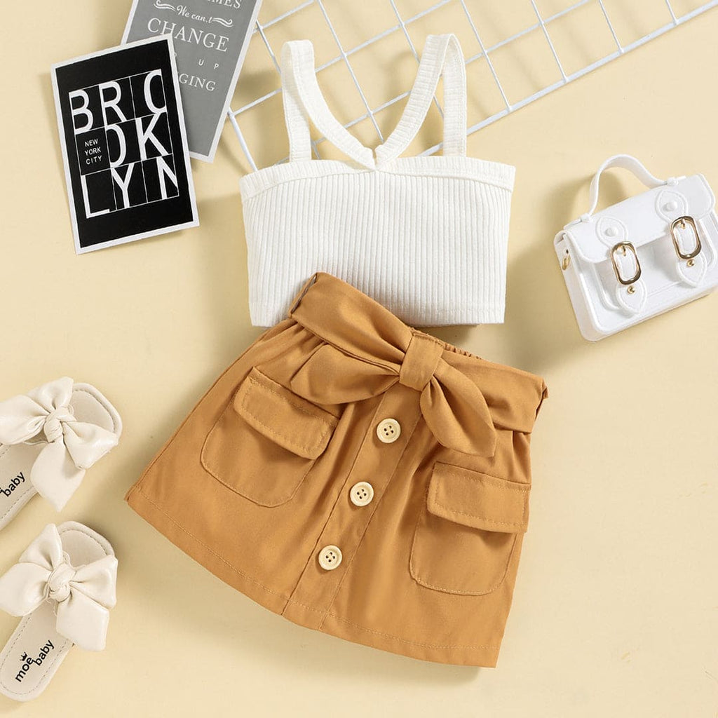 Girls Crop Top with Skirt Set Sets   