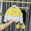 Girls Cape Sweatshirt with Leggings Set Winterwear Sets Yellow 1-2 Y