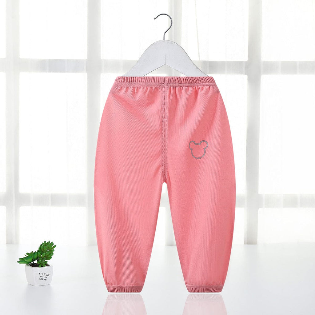 Girls Knitted Jogger with Bear Print Leggings & Tights Pink 1-2 Y 