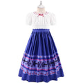 Girls Printed Gathered Gown Casual Dresses Blue 2-3 Y 