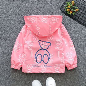 Girls Printed Hooded Jacket Coats & Jackets   