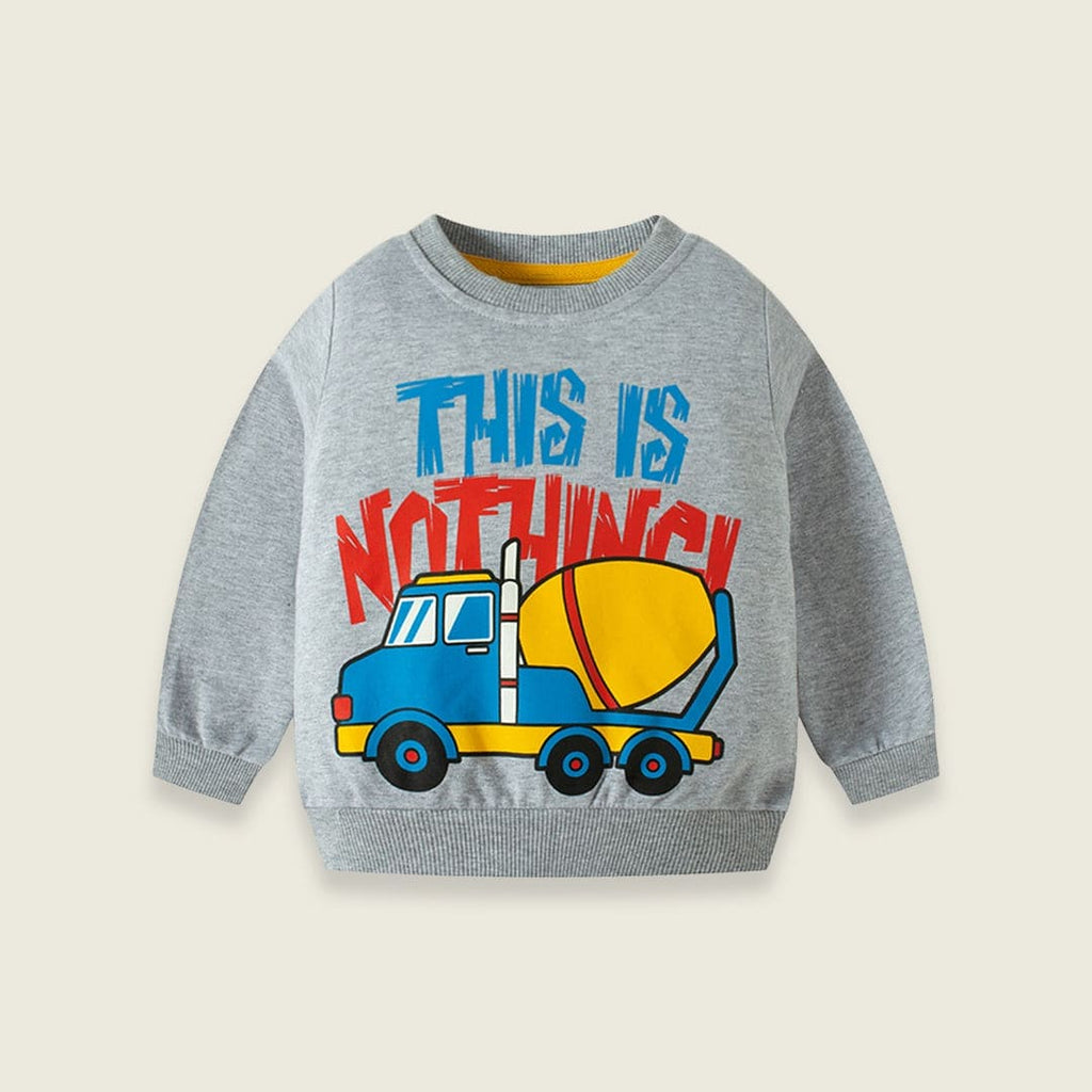 Boys Truck Print Full Sleeves Sweatshirt