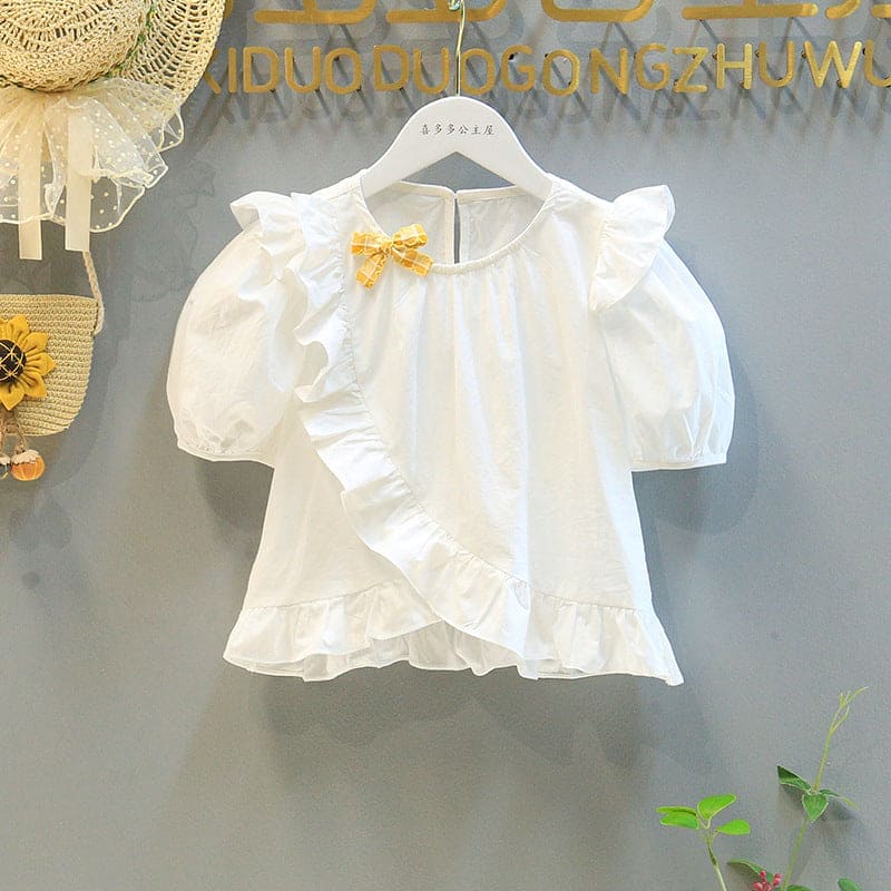 Girls Top with Denim Shorts Set Sets   