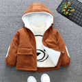 Boys Corduroy Full Sleeves Fleece Jacket Coats & Jackets Brown 1-2 Y 