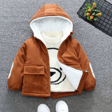 Boys Corduroy Full Sleeves Fleece Jacket