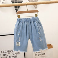 Elasticated Printed Shorts Shorts Denim With Fray 2-3 Y 