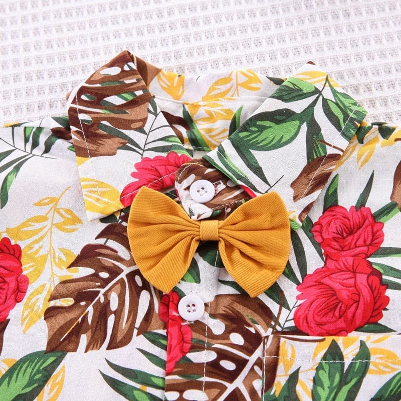 Boys Floral Printed Two Piece Set Sets   